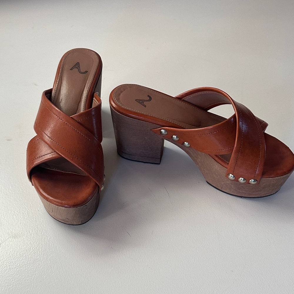 Cognac Platform Sandals